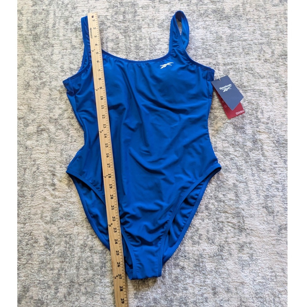 Reebok One Piece Swimsuit Women Sz L Blue Low Scoop Back NWT Lifeguard Swim Team - Picture 8 of 9
